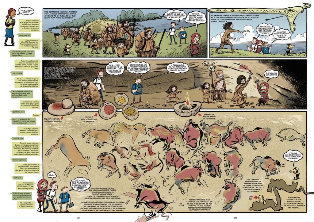 Página interior de Historia de España en cómic. Prehistoria en la península ibéricaHistoria de España en cómic